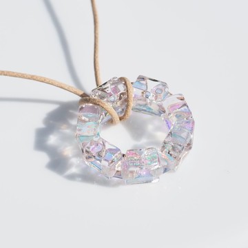 會發光的玻璃圓環 (極光環【迷你】【魔法】) 項鍊