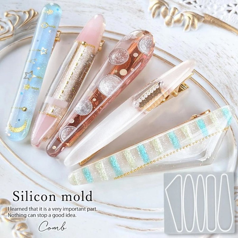 BLAZE（手芸） シリコンモールド 8種 レジン ヘアクリップ