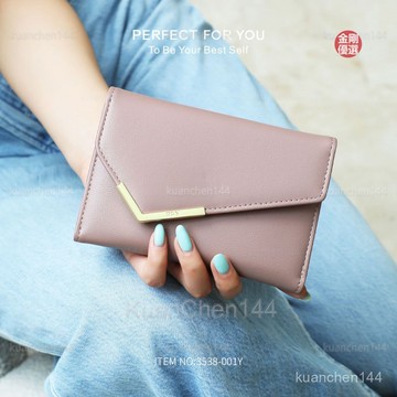 皮夾女 女錢包 女錢包 多卡位 大容量 零錢包 新款小衆設計女士錢包2025百搭超縴斜口手拿包時尚信封包韓係錢包 手拿包