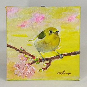 枝頭上的小鳥   原創手繪油畫  獨一無二