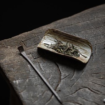 草木祠 手工粉引茶則 陶瓷賞茶荷茶蝶茶道六君子茶具醒茶取茶分茶