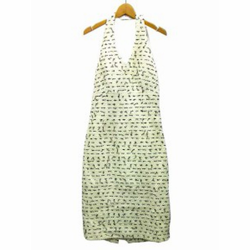 中古 ピンキー ダイアン Pinky Dianne ホルターネック タイト ワンピース Vネック ツイード 総柄 ウール 白 38 通販 Lineポイント最大1 0 Get Lineショッピング