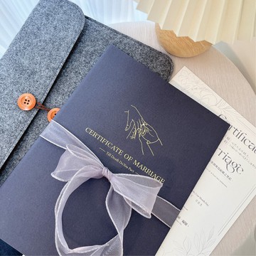 燙金結婚書約套組│戶政事務所可用│格紋藏青色│結婚書約
