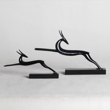 簡約現代客廳創意小鹿擺件樣板房間電視柜酒店書房動物家居裝飾品