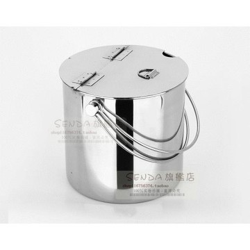 加厚不銹鋼翻蓋式手提冰桶糖水桶奶茶桶茶水飲料桶外出便攜冷飲桶