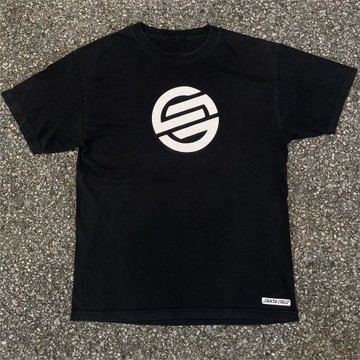 美式潮牌高街秋冬vintage對稱字母健身運動男女大碼短袖T恤情侶裝