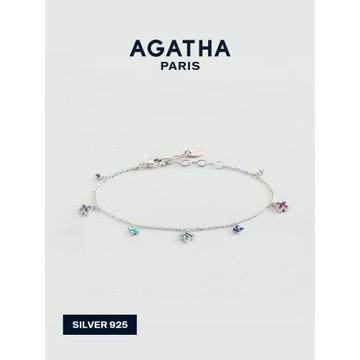 (免運)AGATHA/璦嘉莎幸運四葉花多巴胺手鏈法式輕奢小巧純銀設計感氣質