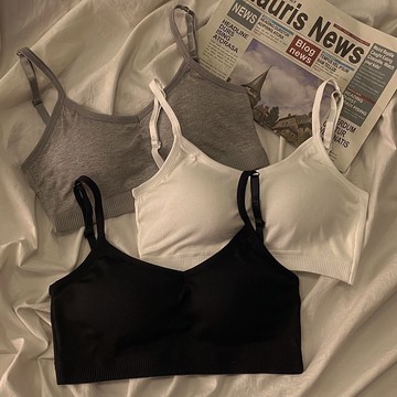 艾米戀 內衣學生少女發育期 聚攏無鋼圈 文胸抹胸 防走光背心 吊帶內衣女