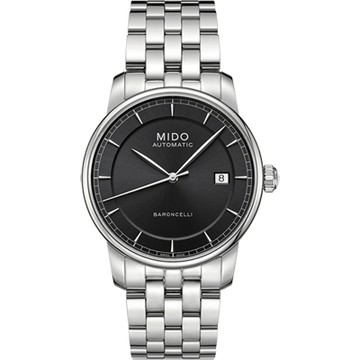 MIDO 美度 官方授權 Baroncelli II 爵士時尚機械錶 新年開運 送禮推薦-銀/38mm M86004131