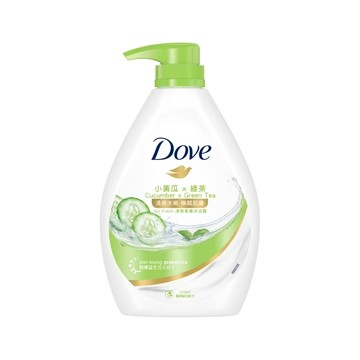 多芬 清爽水嫩柔膚沐浴露 小黃瓜 + 綠茶  全新升級配方，雙效養膚，保濕力更強，24小時長效水潤  900g  1瓶