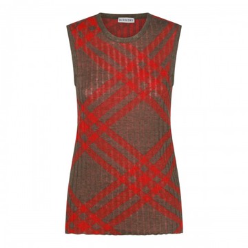 Burberry - Brown And Red Top L