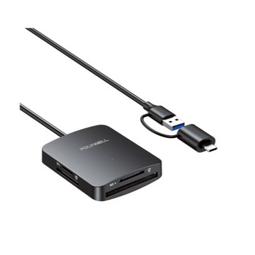POLYWELL USB3.2雙介面四合一讀卡機 SD/CF/TF/MS卡 可同時讀取 5Gbps