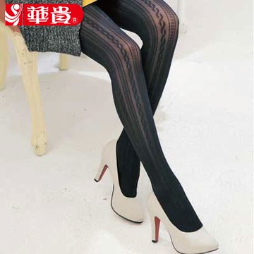 華貴絲襪-保暖立體麻花造型彈性褲襪(5689-5)