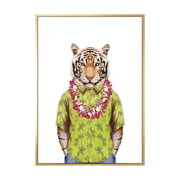 Boss 老虎 畫 0.8cm細框邊  42 x 59.4cm  金色