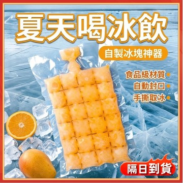 ⚡現貨隔日到貨⚡ 24格可撕冰格袋 一次性製冰袋 一次性冰袋 製冰袋 冰塊袋 冰塊模具 DIY冰袋 製冰神器 自製冰塊