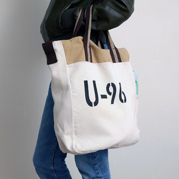 手提包沙滩包男士包白色米色棉 40 x 41 厘米