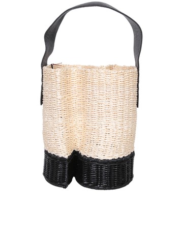 Sacai Black Nude Raffia Bucket Bag