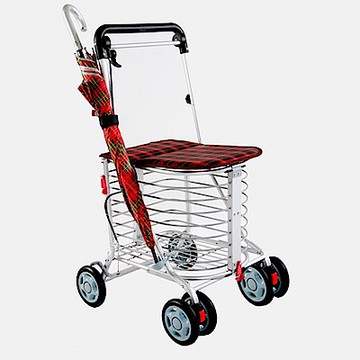 第二代 安心生活 日式EZGO休閒購物推車-紅格 BF-916P