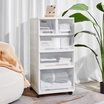 日本天馬 Fits 45面寬抽屜收納櫃附輪(2低+1高抽)