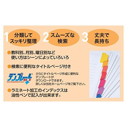 マルマン インデックス A4 幅広 30穴 (2穴対応) インデックスシート 5山 10組 1冊 LT3005F