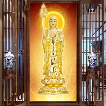 十字繡南無大愿地藏王菩薩新款線繡客廳豎版佛像滿磚5d鉆石畫