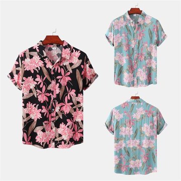 2022春夏男士沙灘碎花印花襯衫 Men's Beach Floral Print Shirt