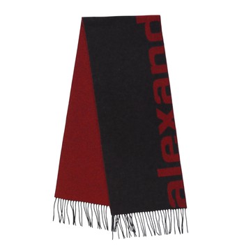 alexanderwang 羊毛羊絨標誌裝飾提花圍巾