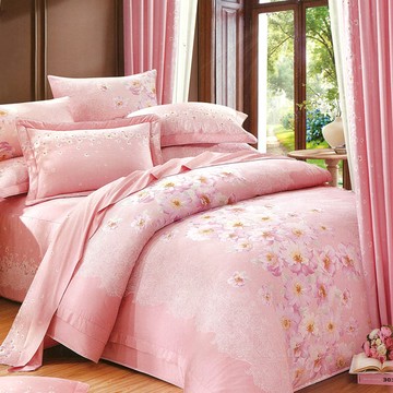 雙人加大床罩 / 七件式 / 40支精梳棉 / 季夢凝蕊 台灣製