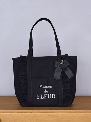甜美荷葉邊蝴蝶結吊飾手提包(08002033600) - Maison de FLEUR