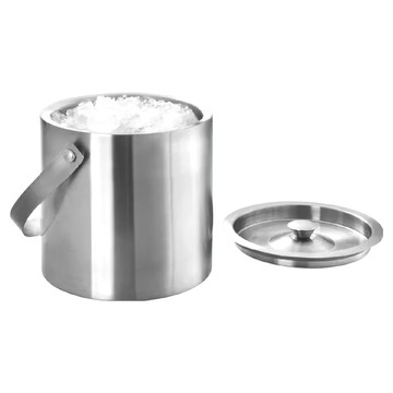 pulsiva 附蓋提把式冰桶 430不鏽鋼 鍍鉻層  15.5 x 18cm  1個  1.3L