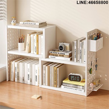 免運 開立發票 置物架 收納架 展示架 組合架 桌面洞洞板置物架可伸縮辦公桌上收納轉角鐵藝書架書桌分層架配件