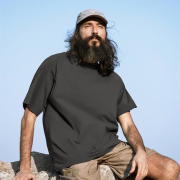 夏季戶外防曬速干抑菌涼感科技短袖復古純色男女寬松休閑情侶T恤