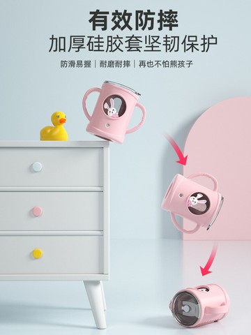 牛奶杯兒童刻度防摔寶寶喝奶泡奶粉專用微波爐可加熱吸管玻璃水杯