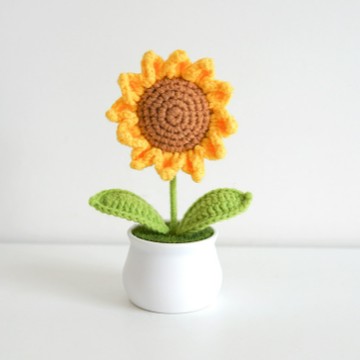 送法國進口精油【花花市集】向日葵編織盆栽 畢業禮物編織 畢業花束 向日葵花束編織
