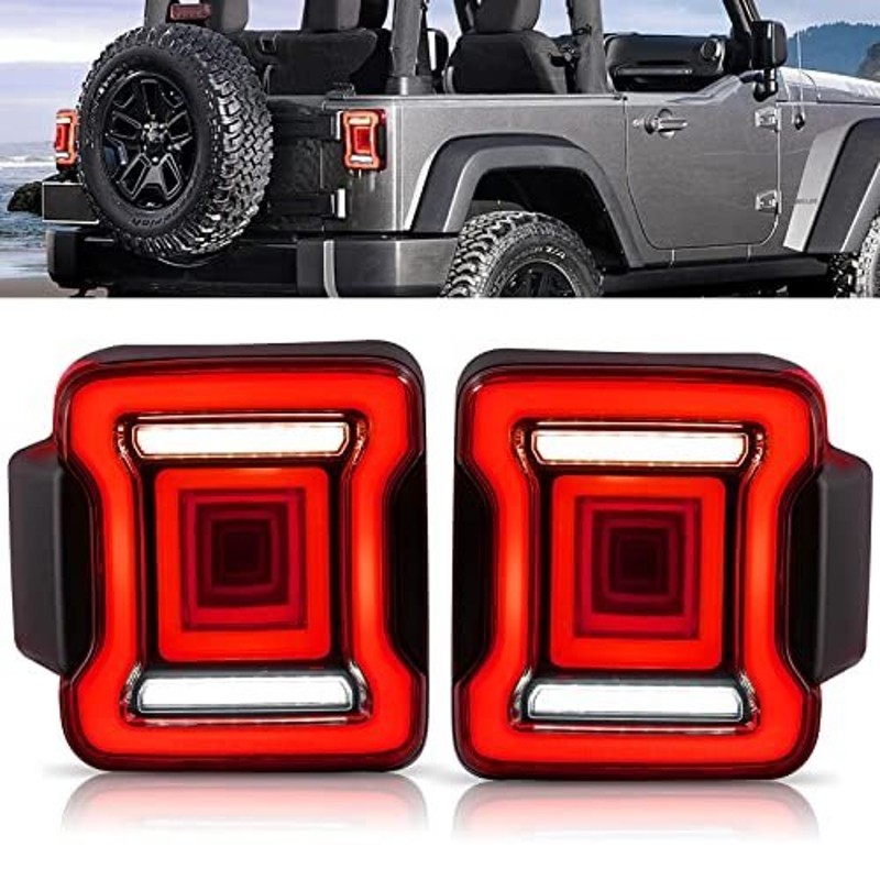 jeep ラングラーjk 用テールランプ LED JLタイプ赤-