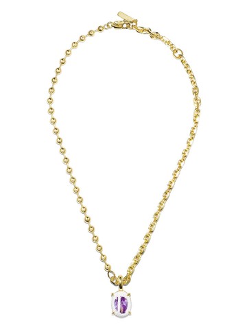 SWEETLIMEJUICE - sterling silver cubic zirconia necklace - men - Gold Plated Sterling Silver/Cubic Zirconia - One Size