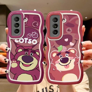 適用三星S21手機殼卡通時尚少女galaxy s21fe保護套ins可愛女生s21ultra搞怪草莓熊s21+日韓學生s21plus硅膠