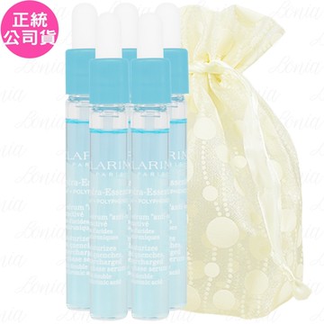CLARINS 克蘭詩 新一代水潤奇肌保濕精華(3.5ml)(滴管)*5旅行袋組(公司貨)