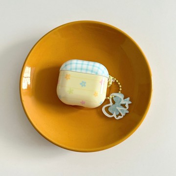 lulu|可愛韓系黃底小花蘋果耳機殼 適用蘋果airpods4耳機保護殼 新款airpodspro2保護套pro2耳機殼
