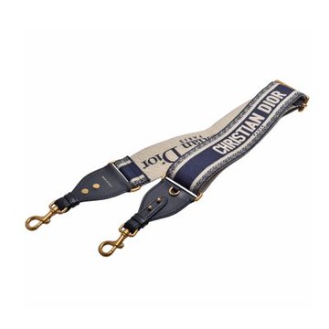 Dior 經典CHRISTIAN DIOR PARIS刺繡可調式肩背帶(海軍藍)