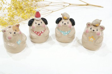 聖誕小動物 組合式陶偶