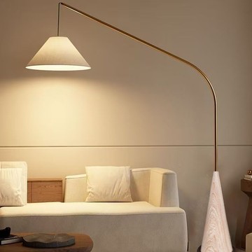 公司貨 開發票 【木質優雅提檔次】新款木紋釣魚客廳落地燈北歐沙發日式簡約高顏值臥室設計立式落地 免運最低價 快速出貨