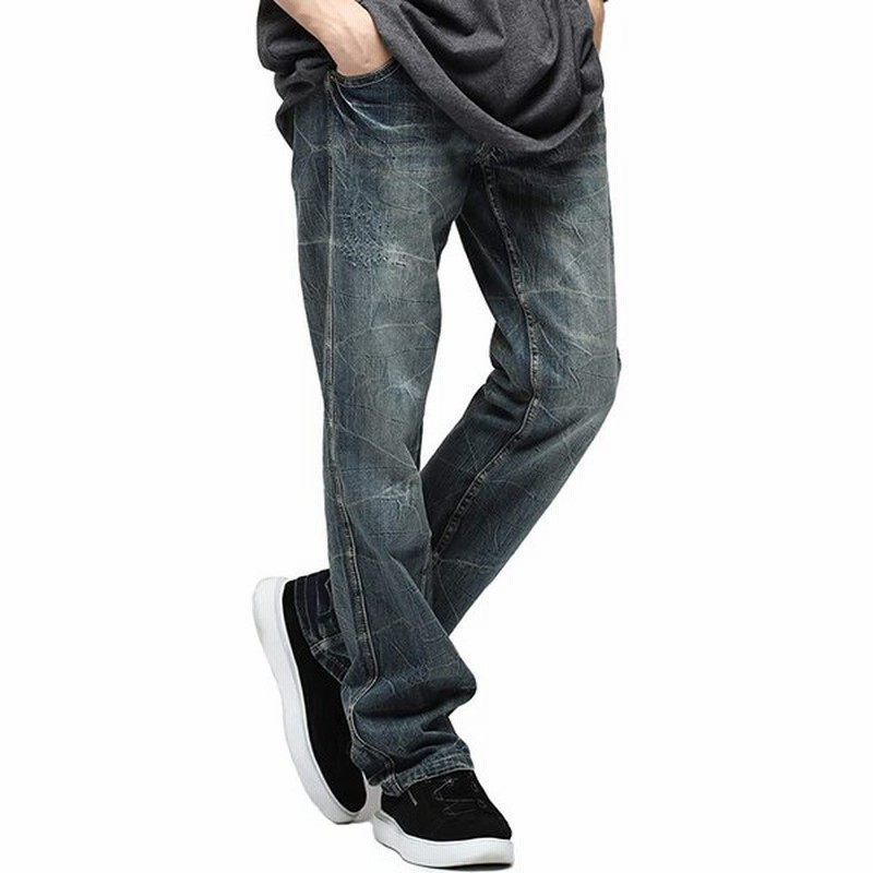 ワインレッドステッチデニムパンツ メンズ ヴィンテージ加工 ジーンズ ストレート S 通販 Lineポイント最大0 5 Get Lineショッピング