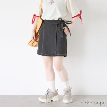 ehka sopo 側綁帶修身造型褲裙