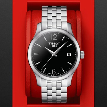 TISSOT天梭 TRADITION系列 經典大三針石英腕錶 33mm/T0632101105700