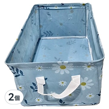 可折疊鋼架收納盒 26L  47 x 28 x 20cm  小花藍  4個