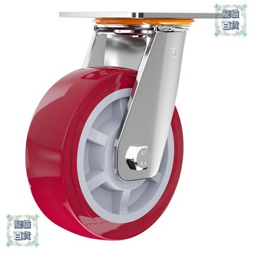 萬向輪 8寸6寸輪帶剎車靜音聚氨酯手推車腳輪4寸5寸重型工業定向輪