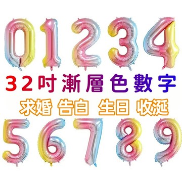 🌸可娜的夢想角落🌸[現貨當天寄]【32吋大號漸層數字氣球】🌟🌟生日氣球佈置  周歲氣球佈置 求婚  告白 數字氣球