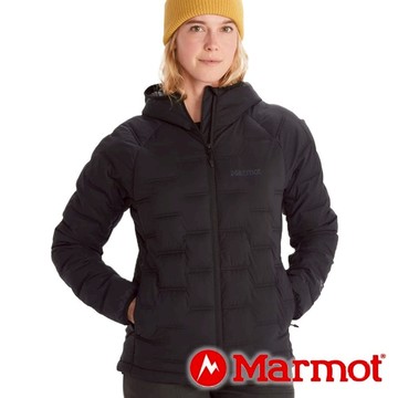 【Marmot】女彈性保暖連帽外套『黑色』M13219 戶外 露營 登山 健行 休閒 時尚 寶暖 禦寒 連帽外套