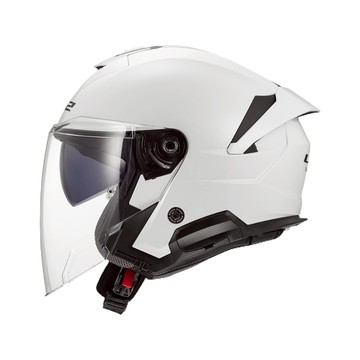 LS2 安全帽 OF618 VERSO II 素色 亮白 排齒插扣 抗UV 內墨鏡 耳機槽 PINLOCK 全拆洗 半罩